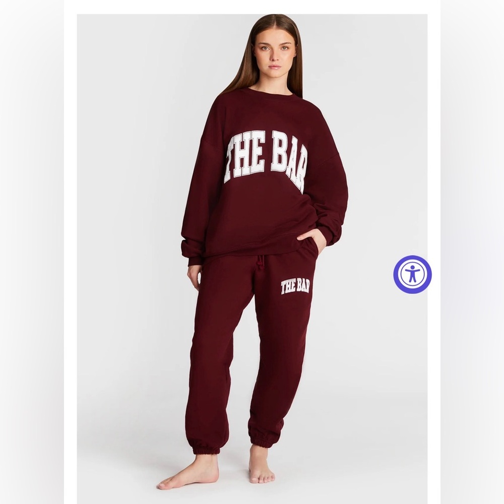 THE BAR VARSITY SWEATPANTS MAROON SIZE XL